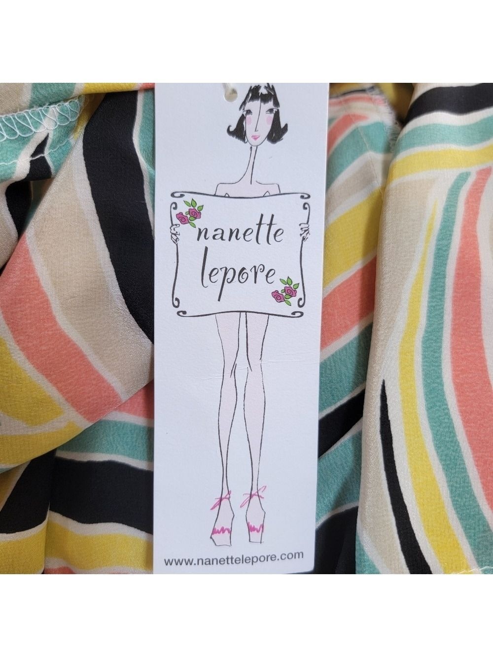 Nanette Lepore 100% Silk Raggae Multicolor Striped Halter Top Size 2 NWT - Picture 8 of 16